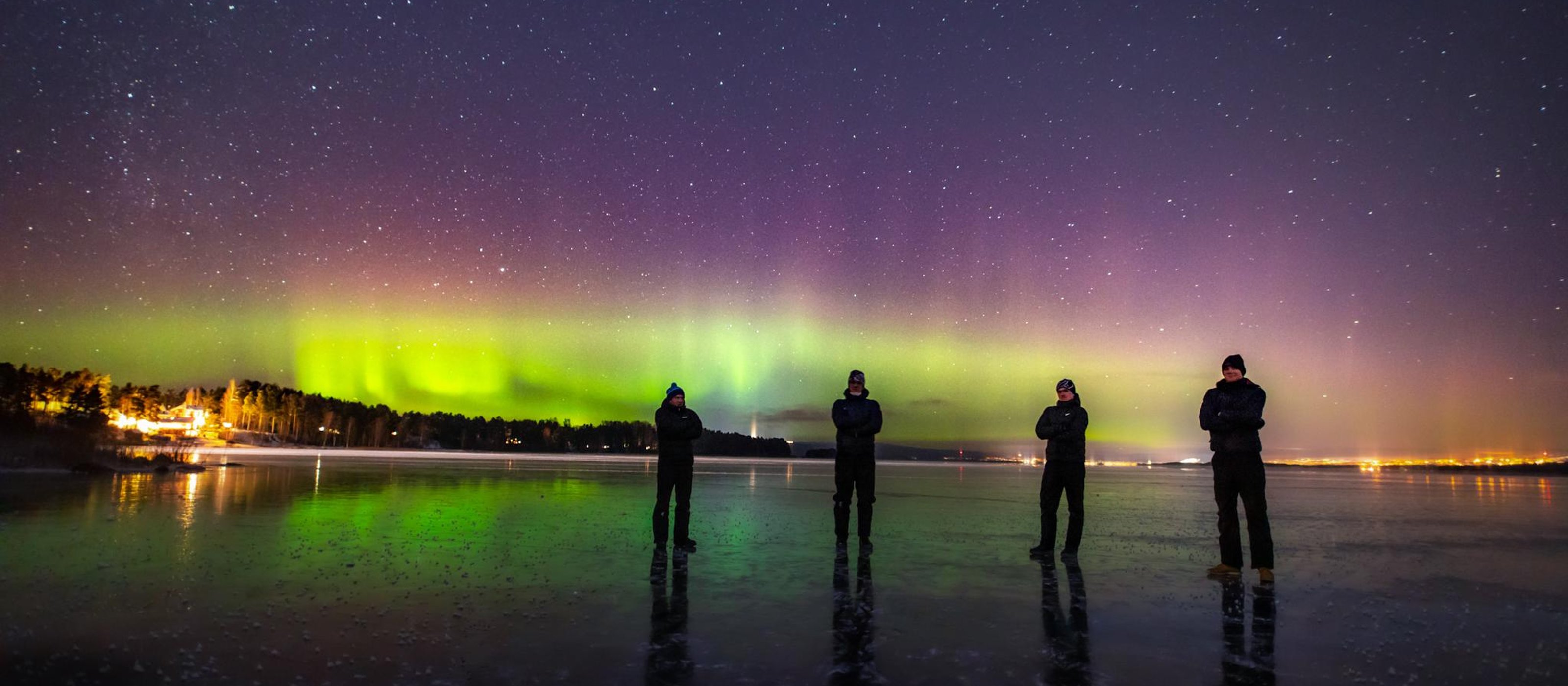 Ice Skating with fire & chance of Northern Lights