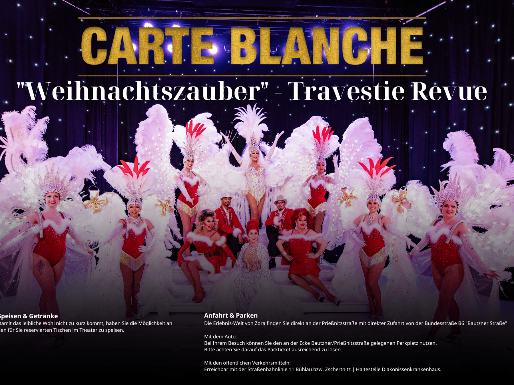 In DresdenTicket für Travestie-Revue Weihnachtsshow2h 30m