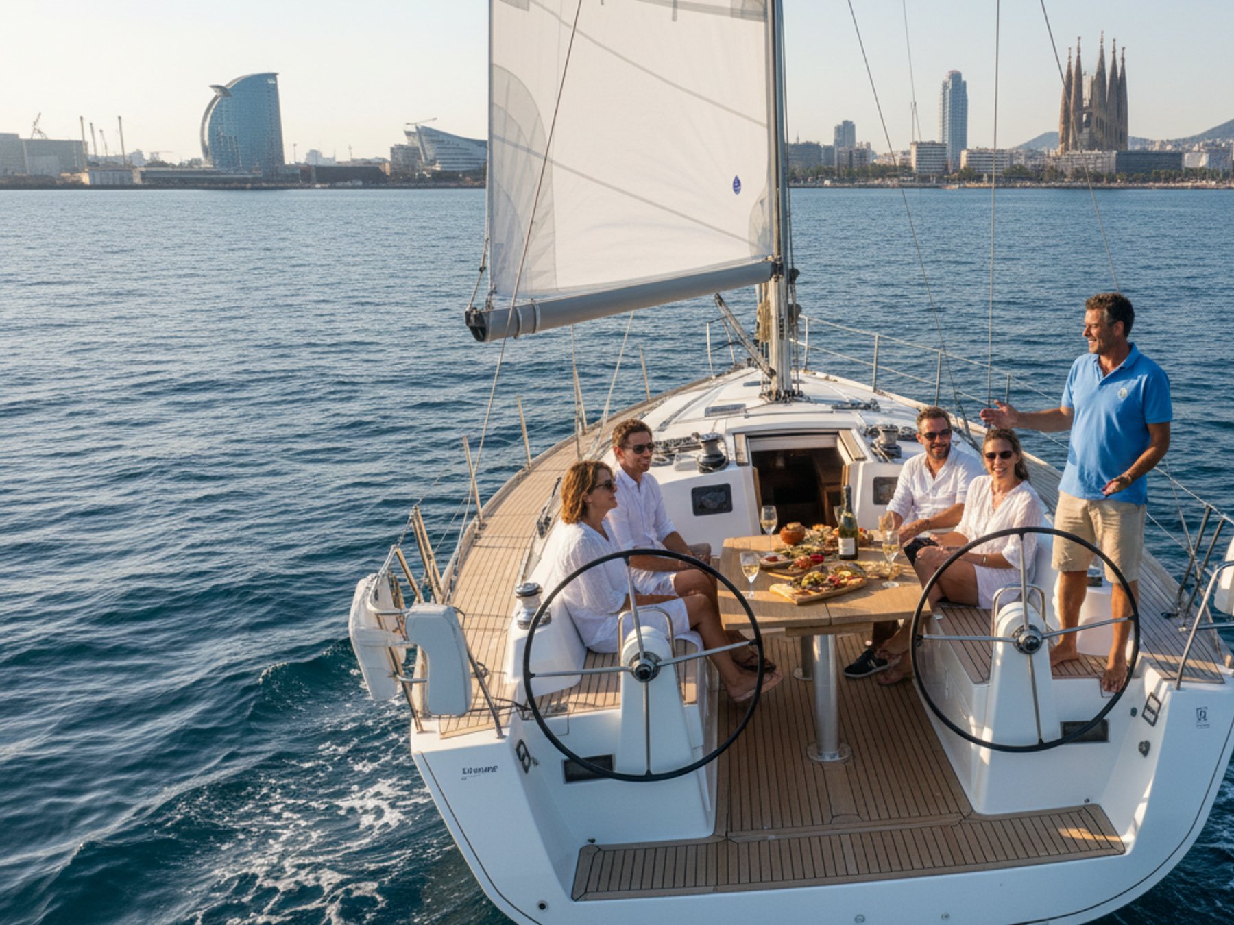 Barcelona: 1-stündige gemeinsame Segelboot-Tour mit Getränken & Snacks