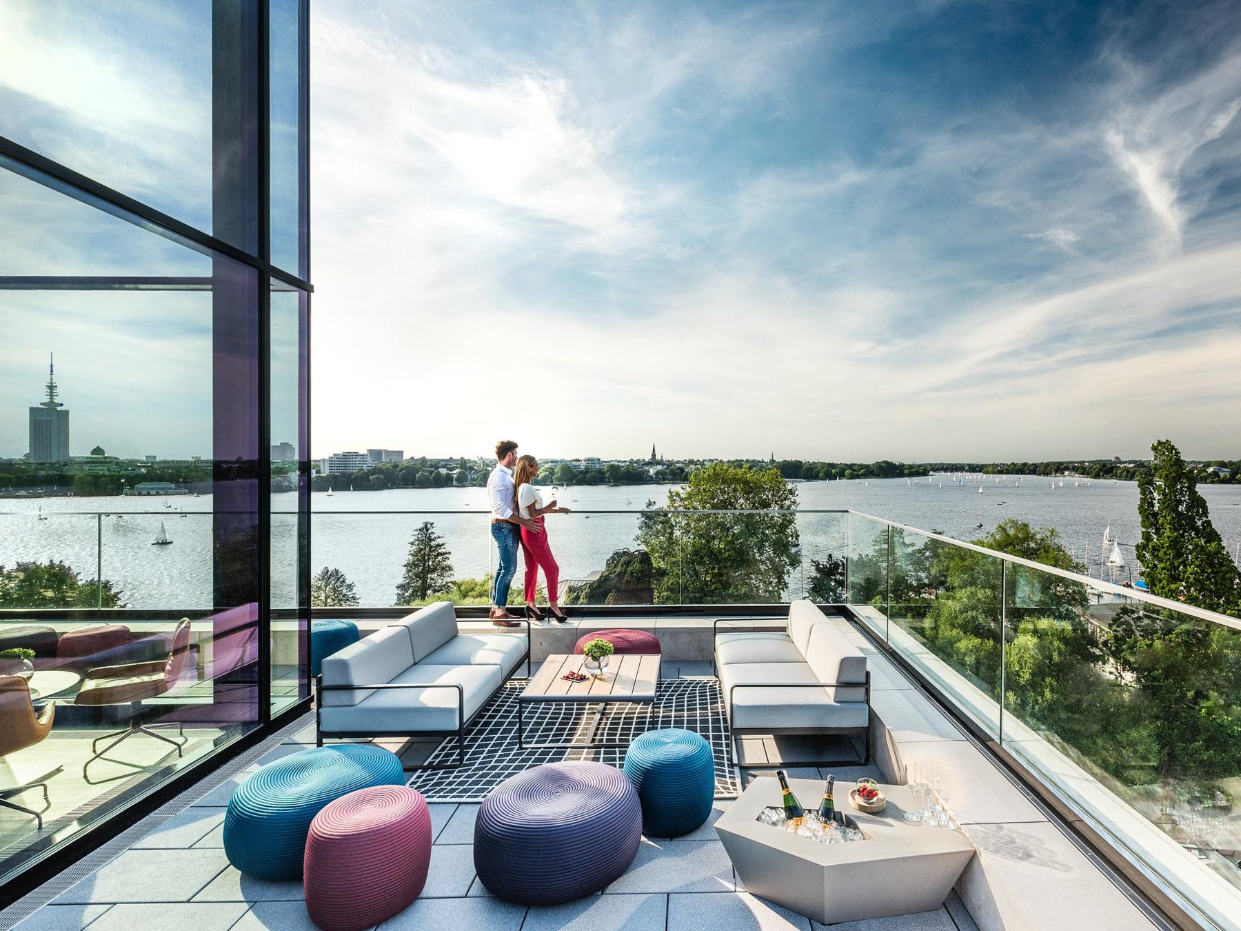 Dachterrassen-Comedy mit Alsterblick
