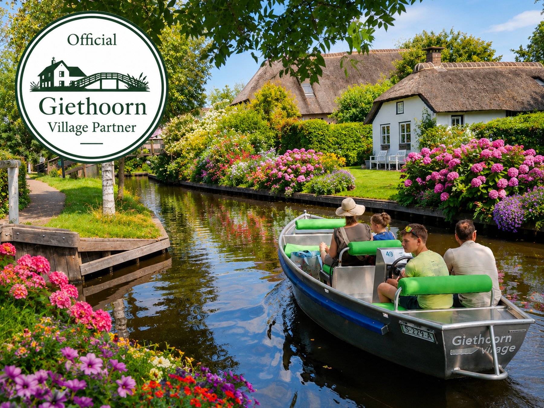 Amsterdam: Tour nach Giethoorn + dein eigenes privates Bootserlebnis