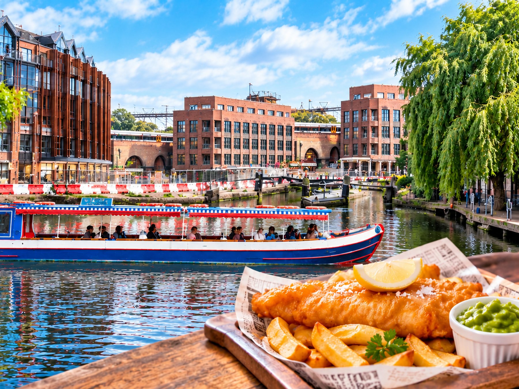 Camden Town Kanalboot-Erlebnis + Fish and Chips