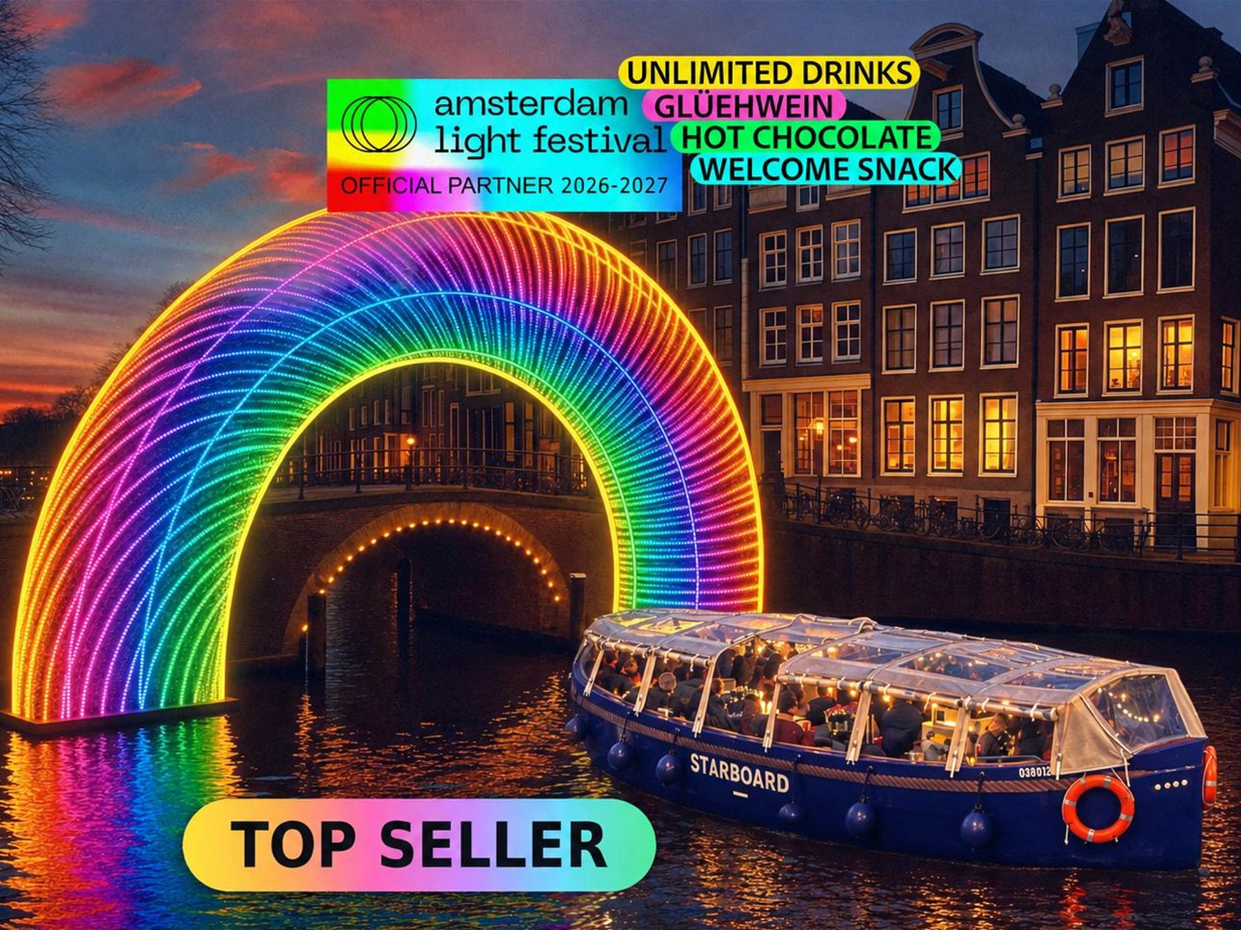 Amsterdam Light Festival: Offene Bootstour