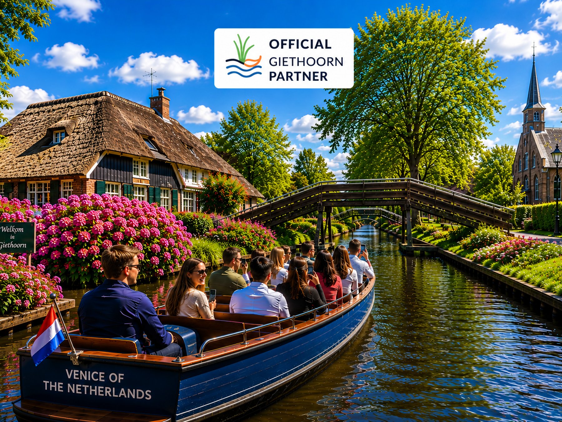 Giethoorn: Geführte Tour ab Amsterdam + Bootstouren