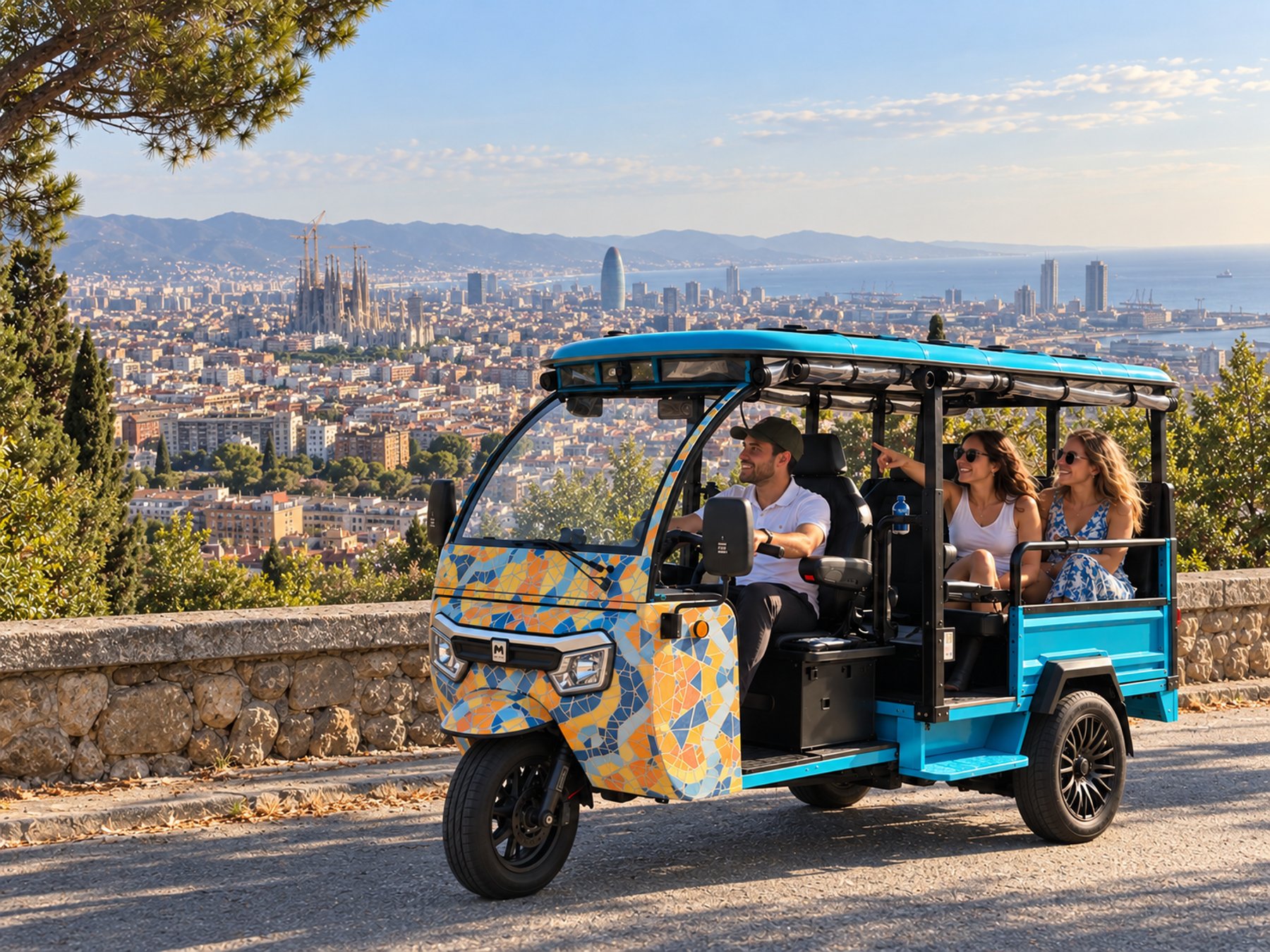 Barcelona: Private Tour im elektrischen Tuk-Tuk mit einem lokalen Fahrer/Reiseführer