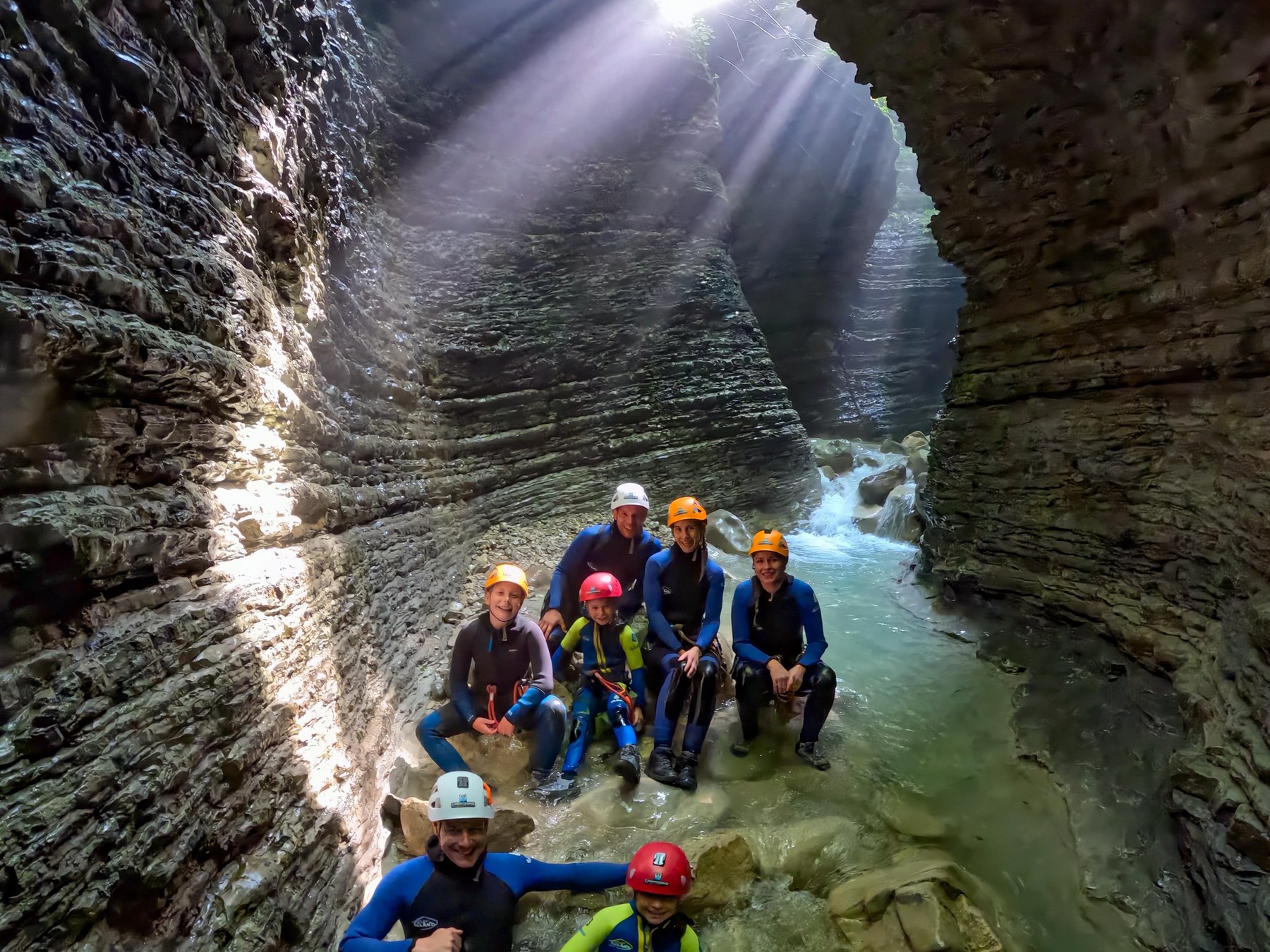 BellunoDolomiten nahe Cortina Olympiastätte: Familien-Canyoning