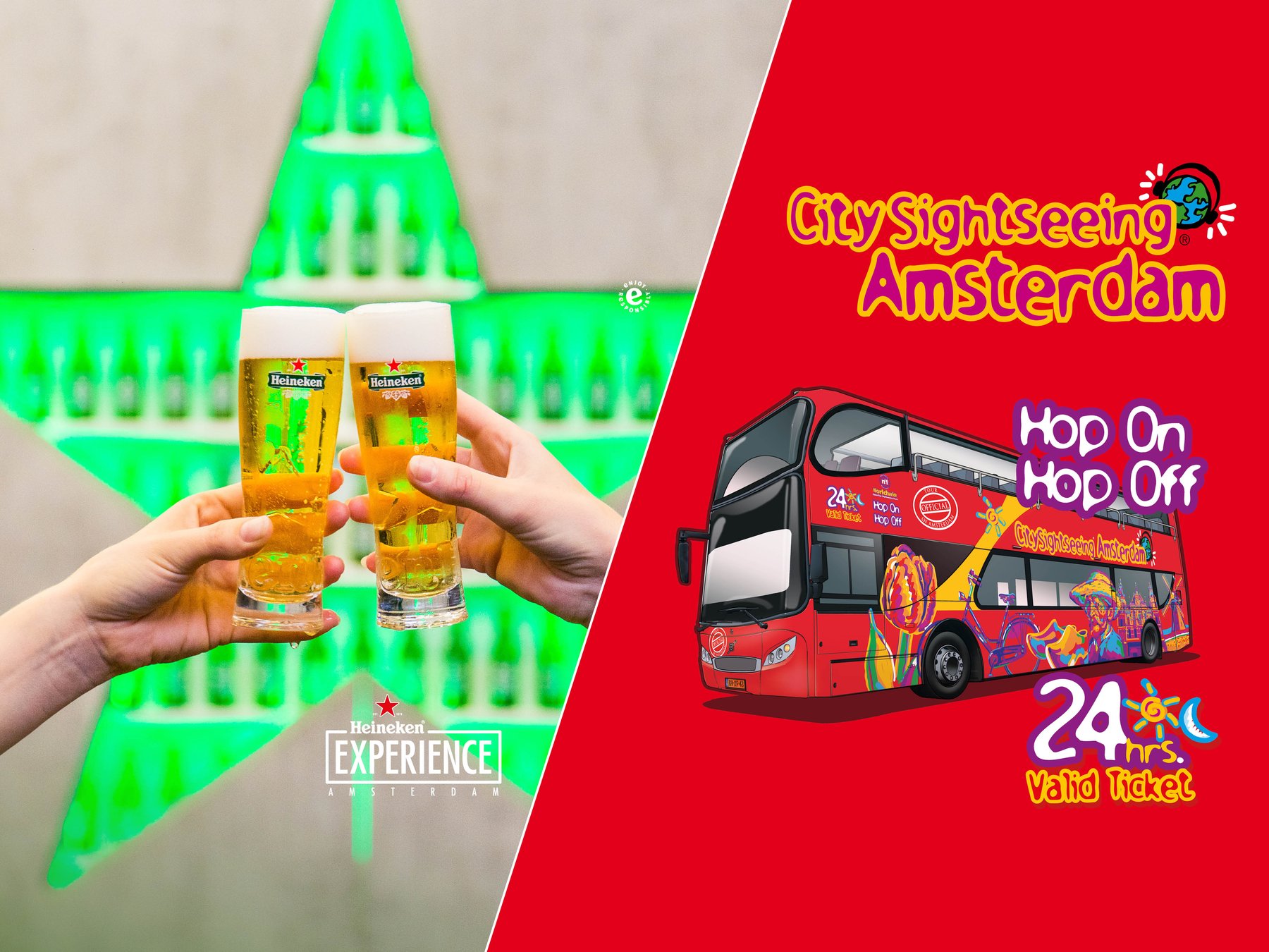 Amsterdam: Grachtenrundfahrt & Heineken Experience
