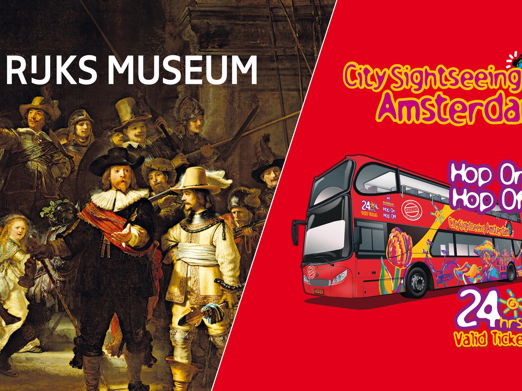 Kombi Rijksmuseum & Hop-On Hop-Off Bus