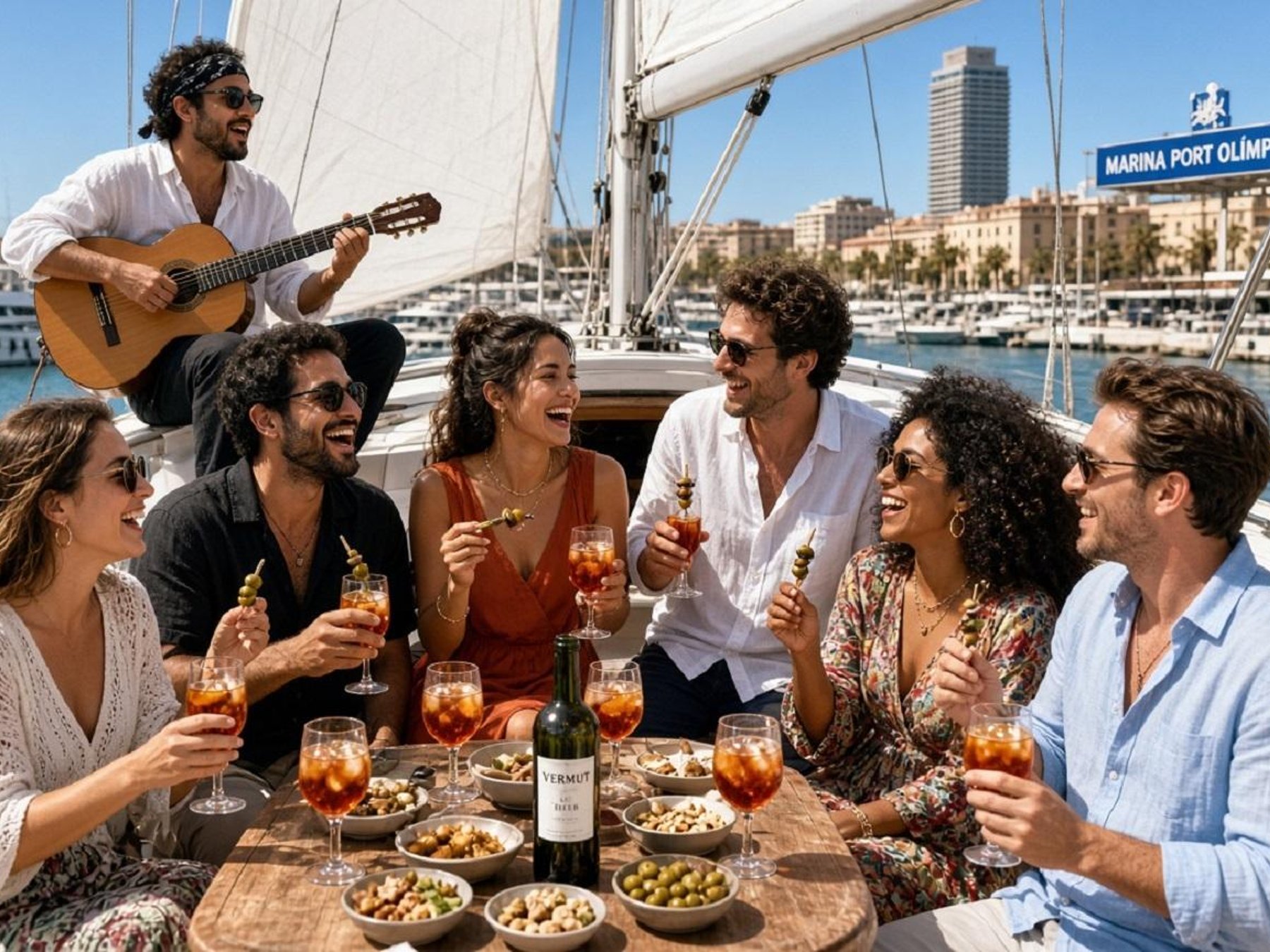 Barcelona, entdecke den Vermut und die katalanische Rumba live auf einem Segelboot