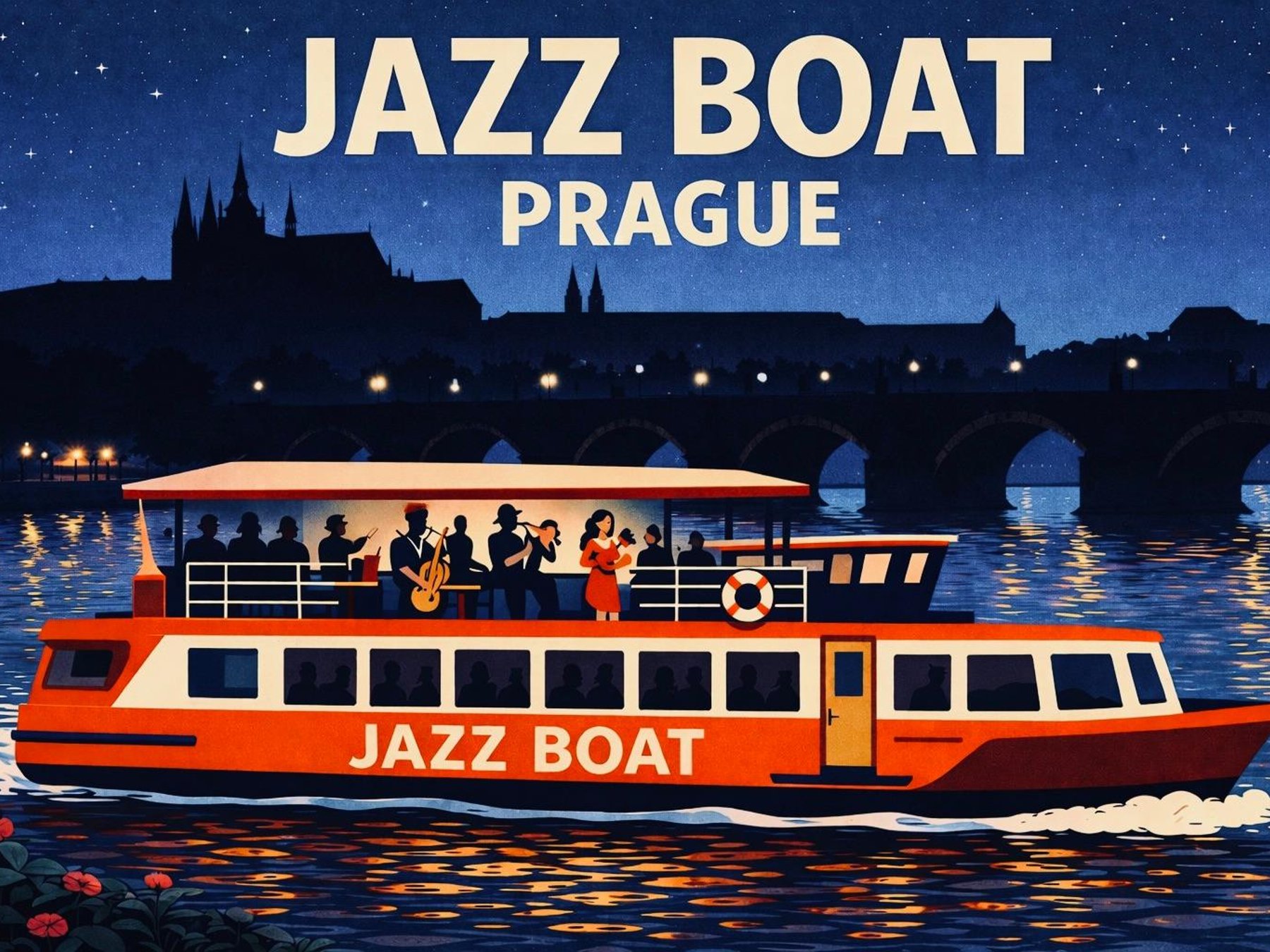 Prag: Bootstour + Abendessen und Live-Musik
