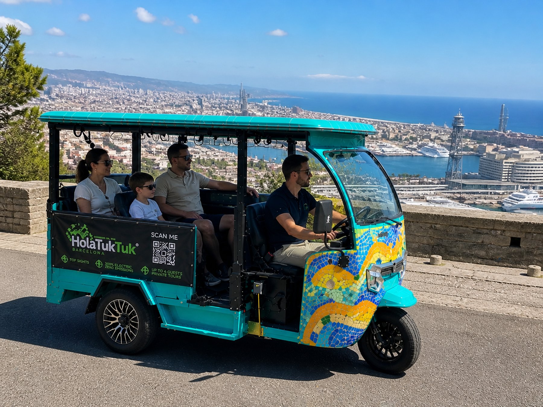 Barcelona: Private Tour im elektrischen Tuk-Tuk mit einem lokalen Fahrer/Reiseführer