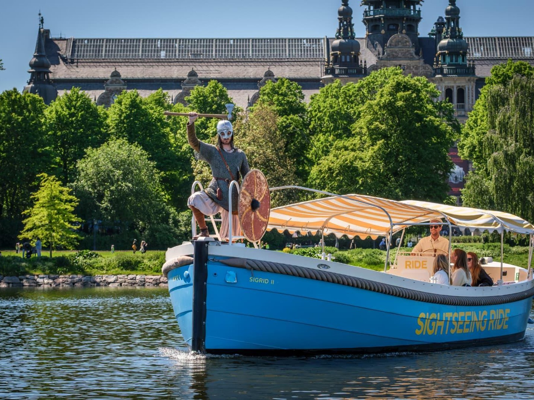 Guided Viking Themed Electric Boat Cruise 90min