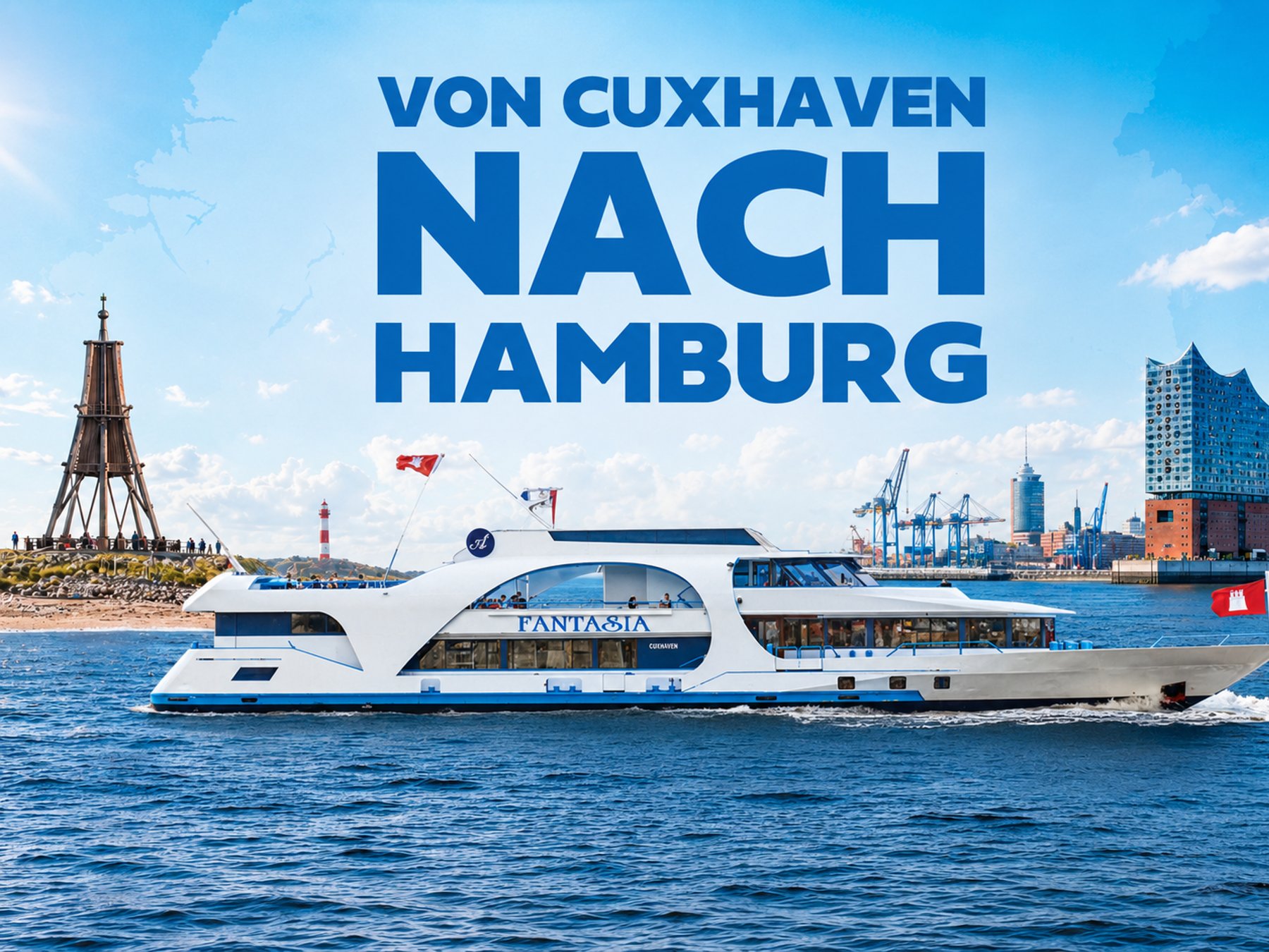 Cuxhaven: Tagesausflug nach Hamburg mit dem Boot auf der Elbe (6 Stunden)