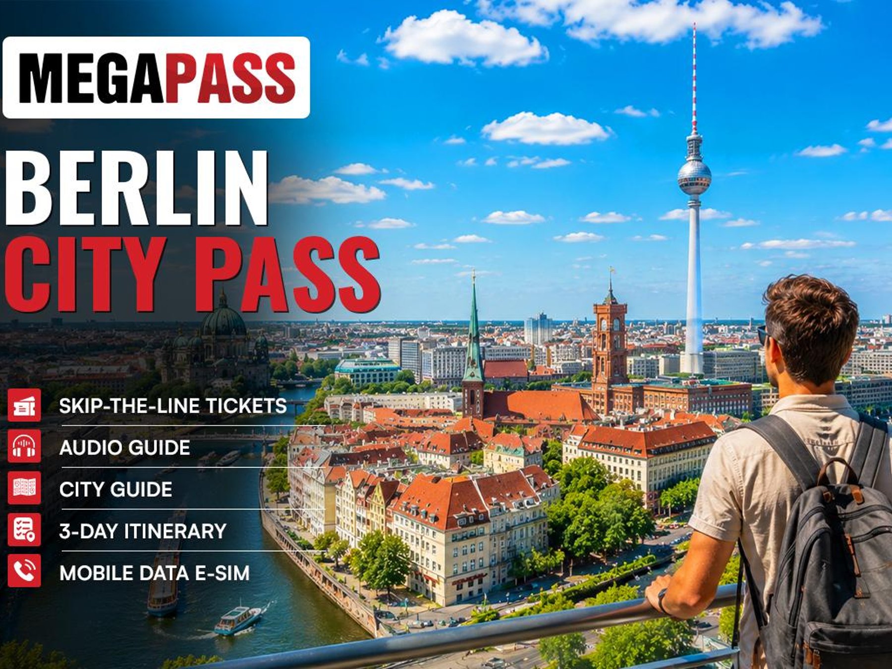 Berlin Panoramapunkt, 24-Stunden-Bus, Schifffahrt & Audio-Touren