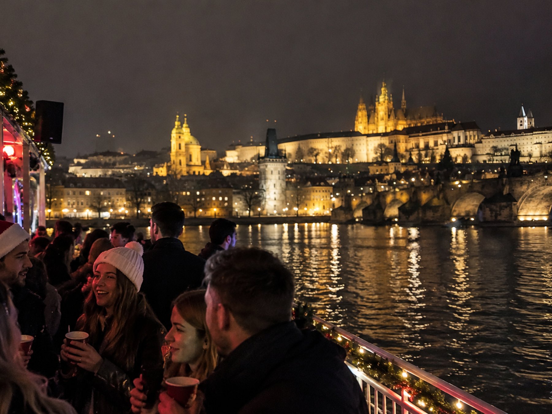 Prag: Weihnachtliche Bootsparty mit Glühwein + epischer Club