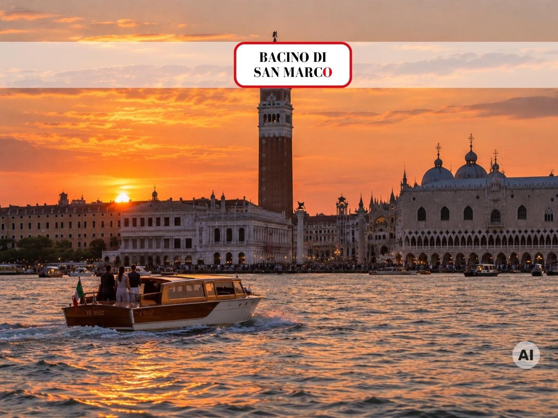 In VenedigSonnenuntergangs-Lagunenfahrt mit Aperitif & Musik1h 30m