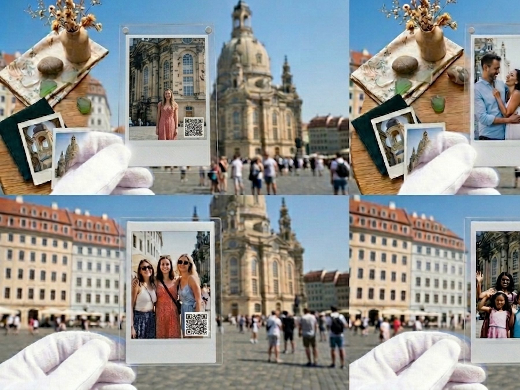 In DresdenSofort-Reisemagnet-Fotografie mit QR-Code