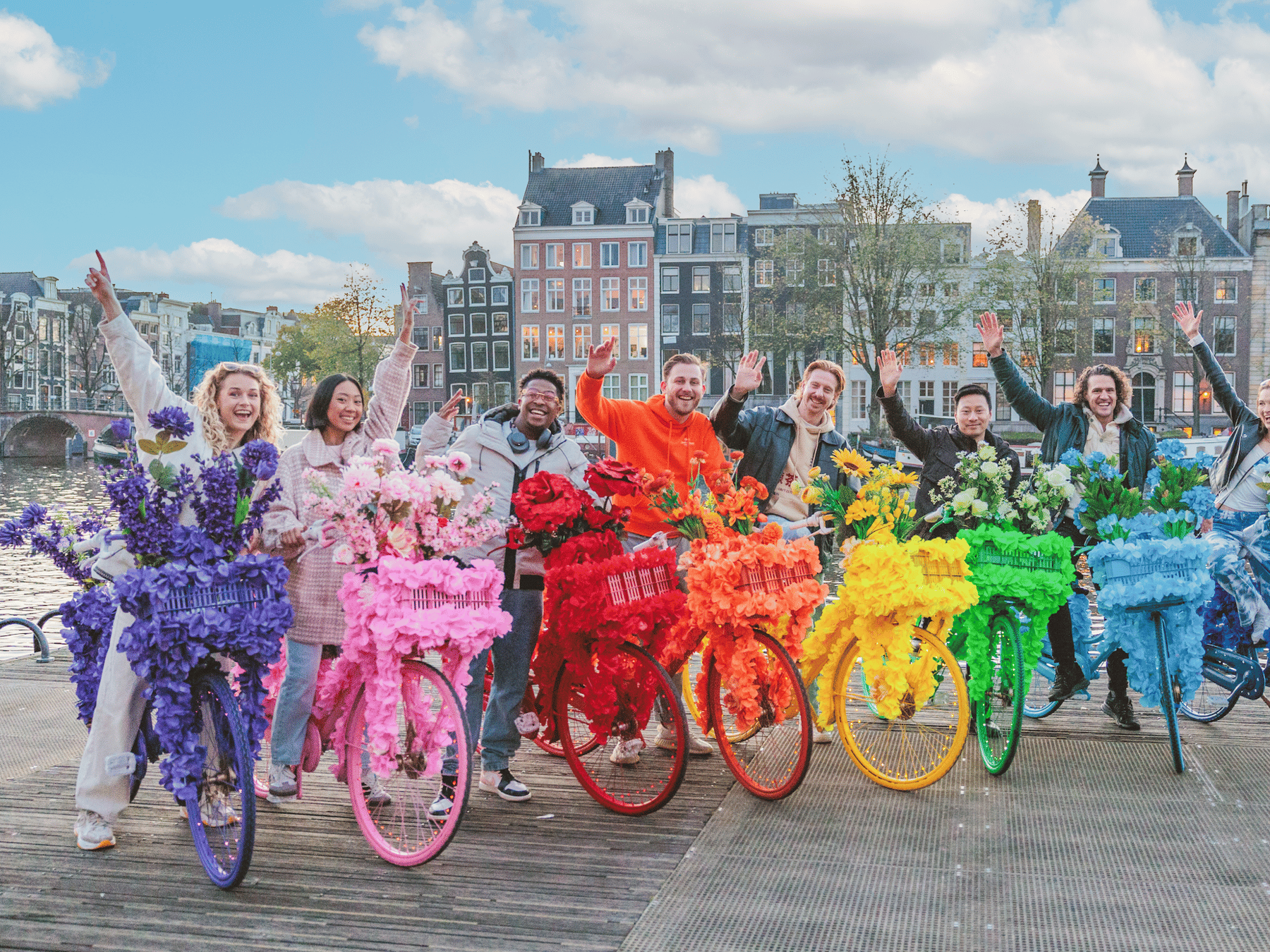 Amsterdam: Erkunden Sie die Grachten auf einer legendären Blumen-Fahrradtour