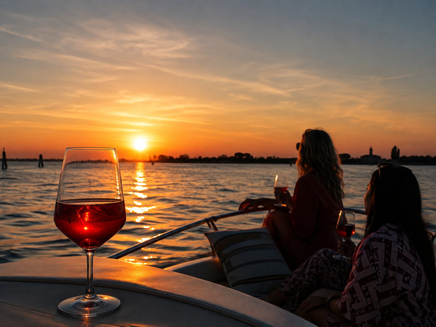 Venedig: Aperitif bei Sonnenuntergang in der Lagune von Venedig