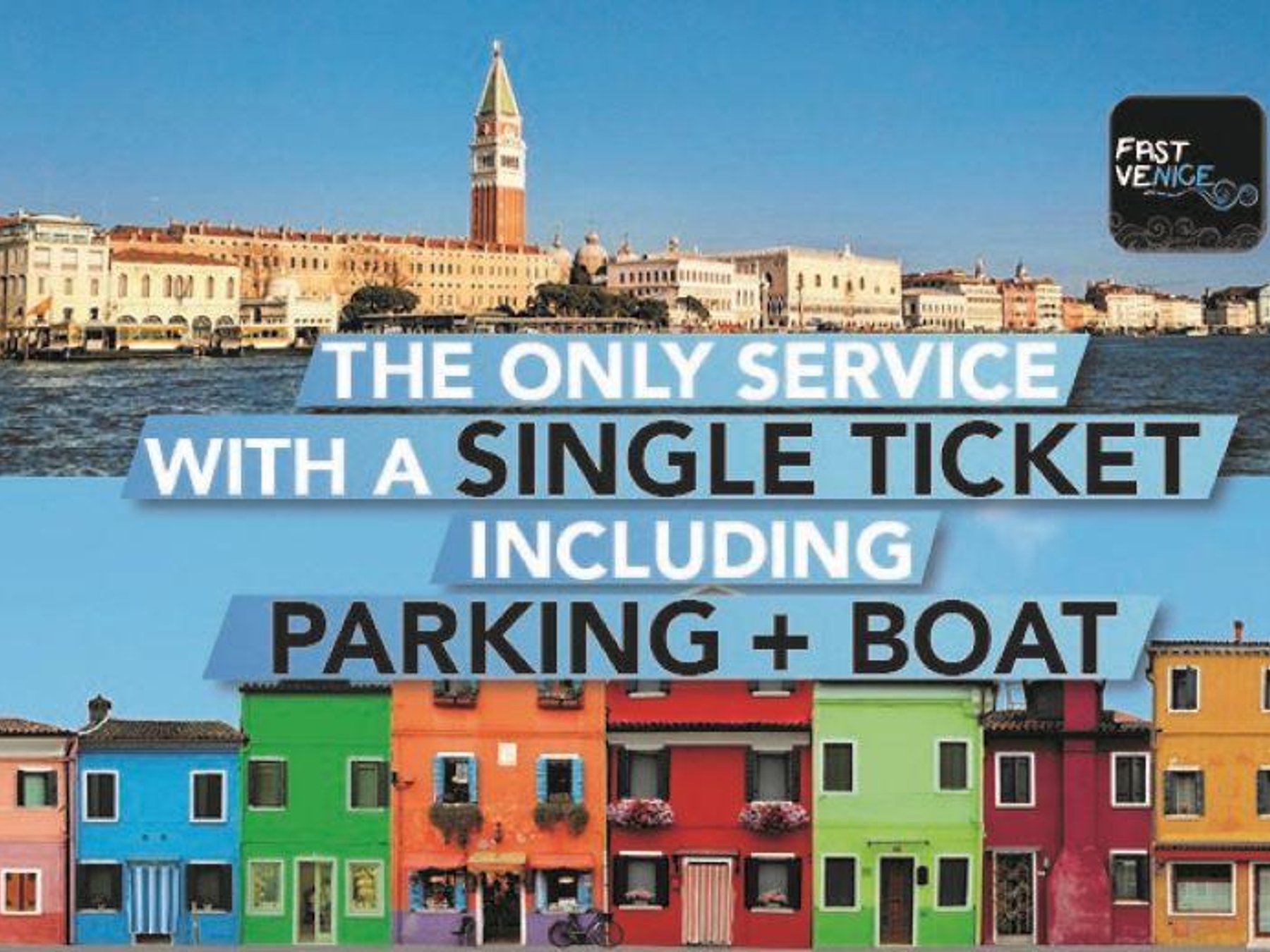 Venedig, Murano, Burano Parkplatz inklusive