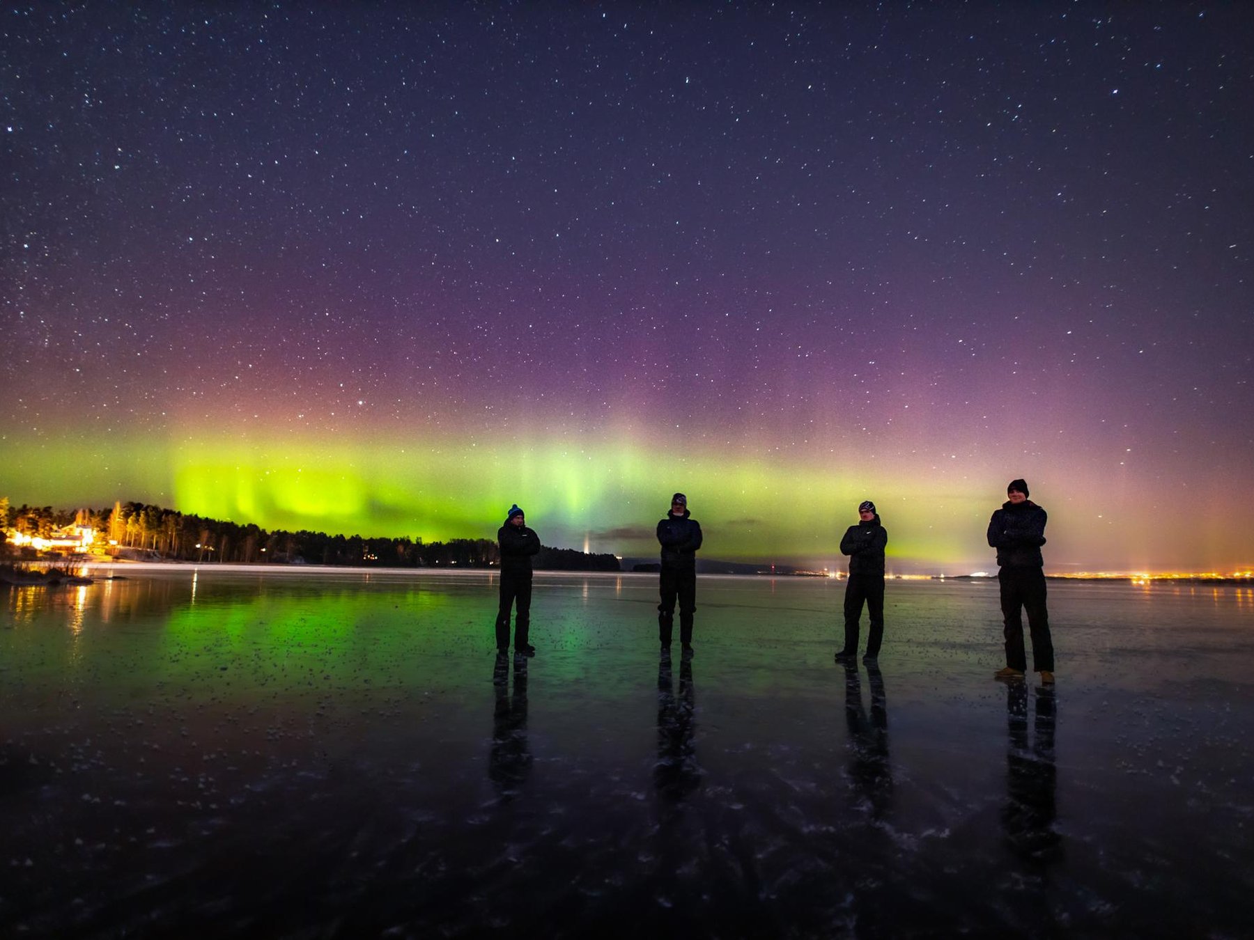Ice Skating with fire & chance of Northern Lights