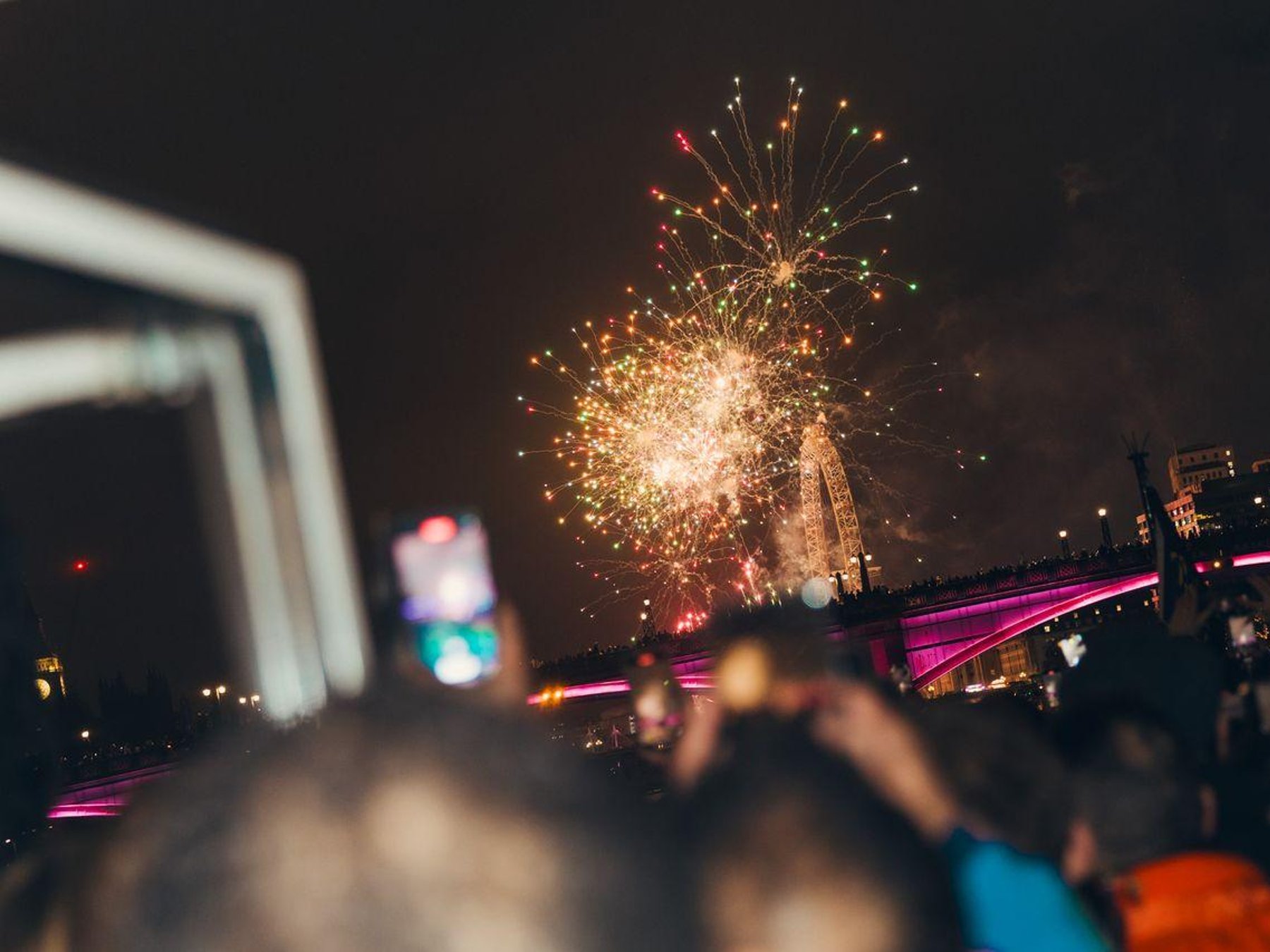Silvester-Feuerwerks-Bootsparty auf der Themse