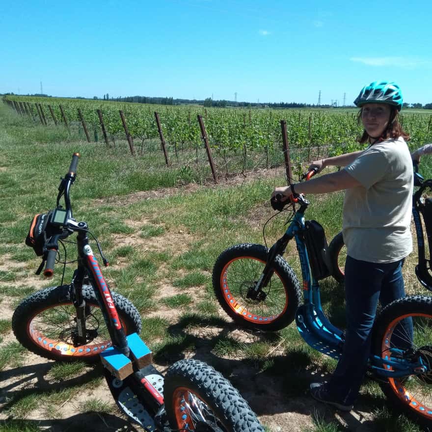 Domaine GUINAND : oeno rando en trottinettes électriques