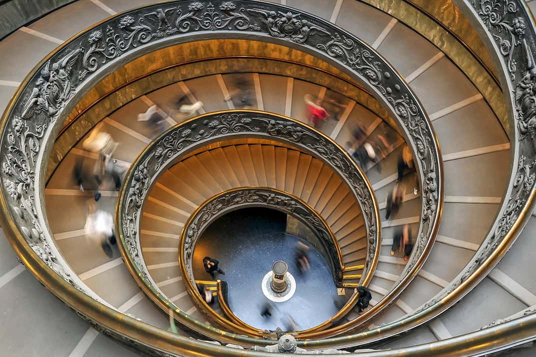 The spiral staircase in the Vatican Museums, from the Rome in a Day tour gallery