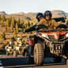 Couple on quad, pine forest road, Teide area