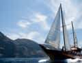 Sailing ship near Los Gigantes cliffs