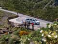 Minibus on mountain road