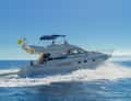 Motor yacht at speed