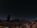 Night sky over Teide ridge, dark
