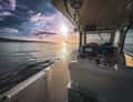 Boat cabin and sunset