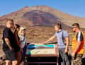 Group at Teide information panel