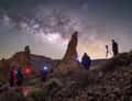 Milky Way over Roques de Garcia, stargazers
