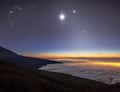 Stars and planets over Teide at dusk