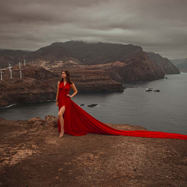 red dress beach photoshoot Flying & Drone Video in Madeira ki mo no Full dramatic effect * Size:17 1/2 x 34 Army Dress Blue Female