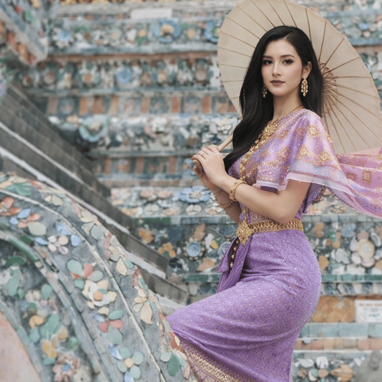 thailand dress Bangkok: Thai Costume Photoshoot at Wat Arun Long Red Dress for Girls *All clothing attire Max Alexander, age 10. Man Color:Deep Teal