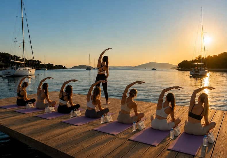 Trogir: Sunrise Wellness Experience, Pilates on the beach