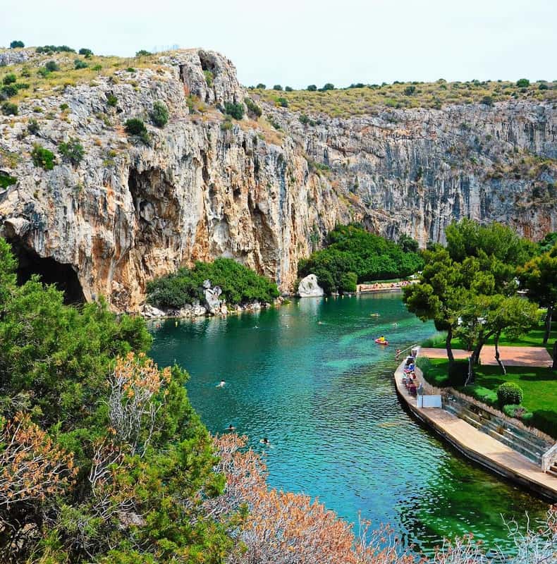 Lake Vouliagmeni Thermal Spa and Lycabettus Panoramic Sunset