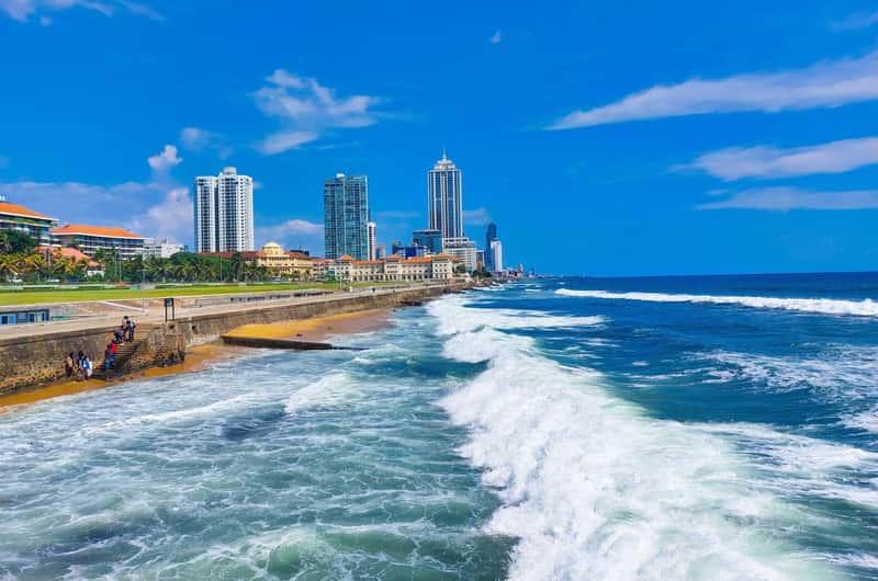 Colombo Fort district Galle Face Green Port City sunset Sri Lanka city ride