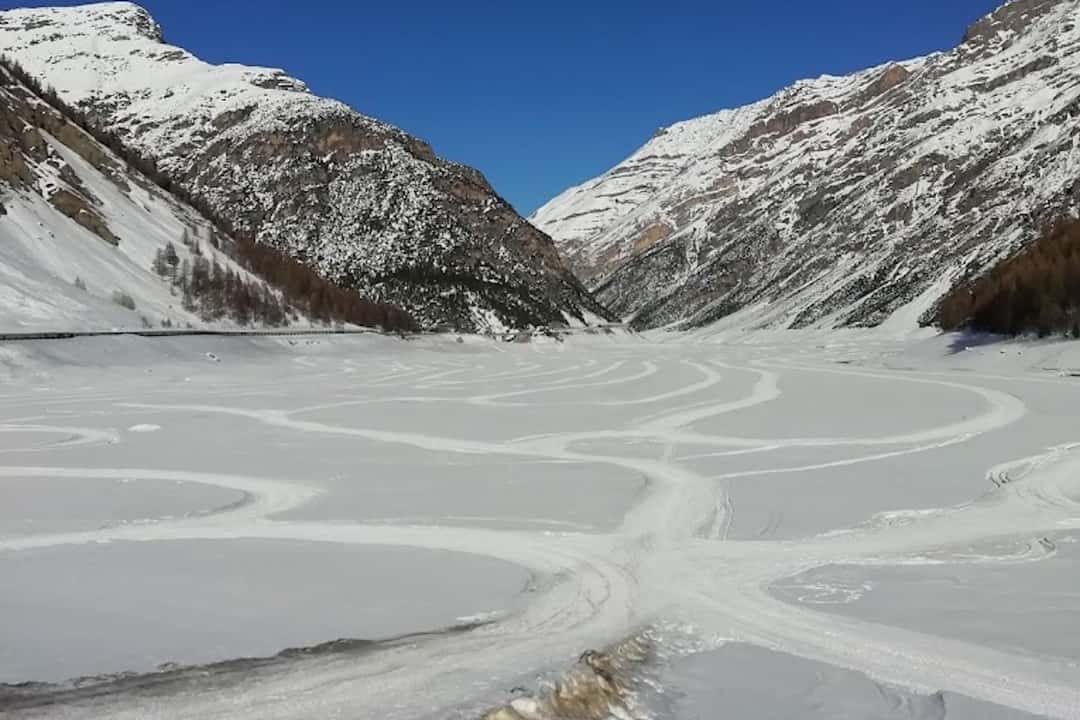 Snescooter på Livigno-søen, billede 2