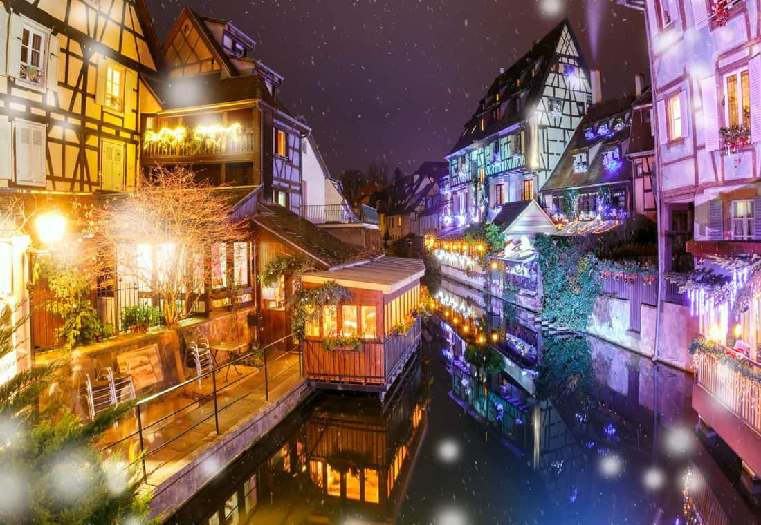 Petite Venise after dark — Colmar, Colmar Christmas market season