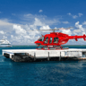 Superyacht reef + helicopter — Cairns