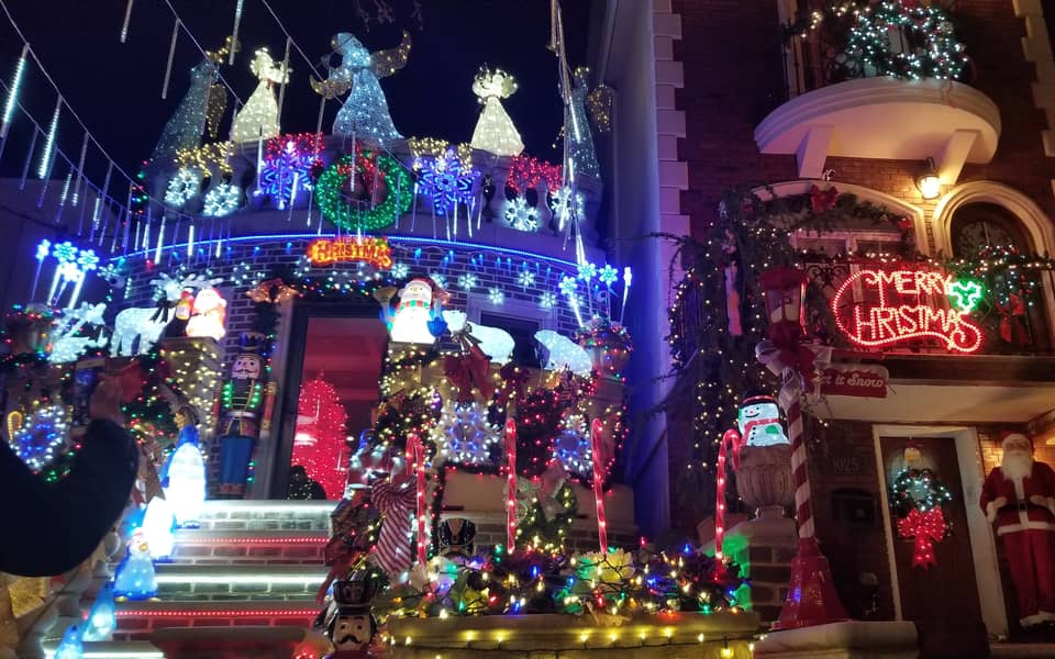 A decorated house on the Dyker Heights route