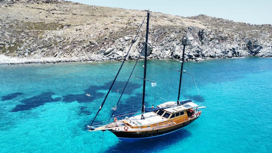 image n.11 of Mykonos: Sunset Boat Cruise with Light Dinner & Drinks activity in Cyclades, uploaded by supplier