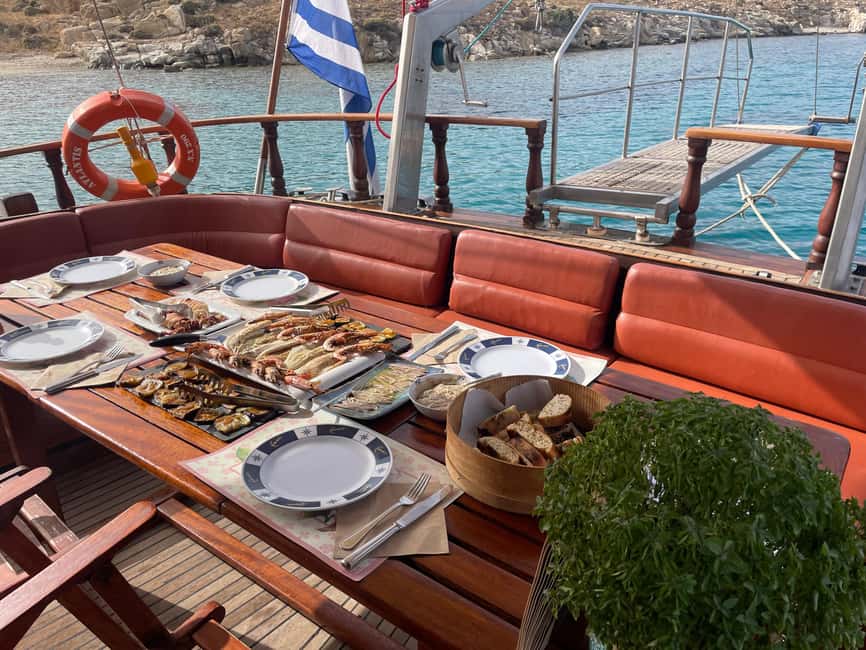 image n.4 of Mykonos: Sunset Boat Cruise with Light Dinner & Drinks activity in Cyclades, uploaded by supplier