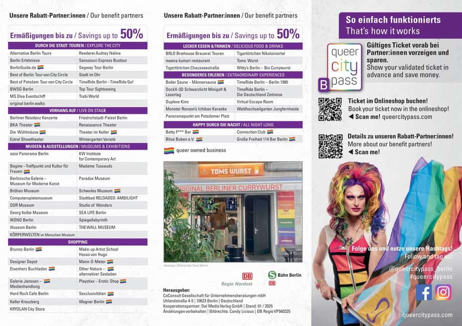 imagem n.7 de Berlim: QueerCityPass com transporte e descontos atividade em Berlim, carregada pelo fornecedor