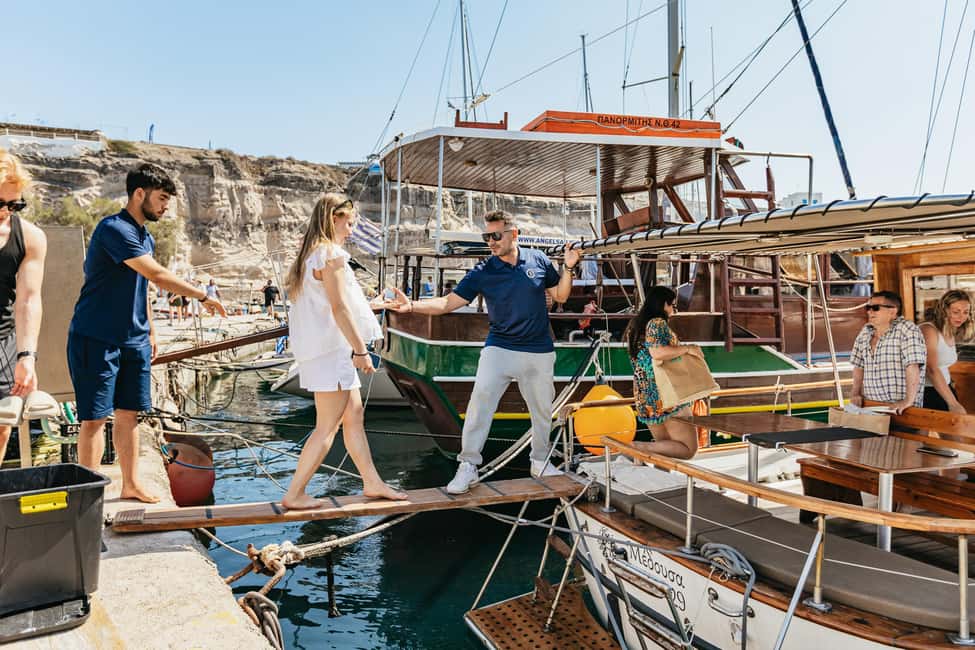 image n.7 of Santorini: Traditional Wooden Boat Tour with Meal and Wine activity in Cyclades, uploaded by supplier